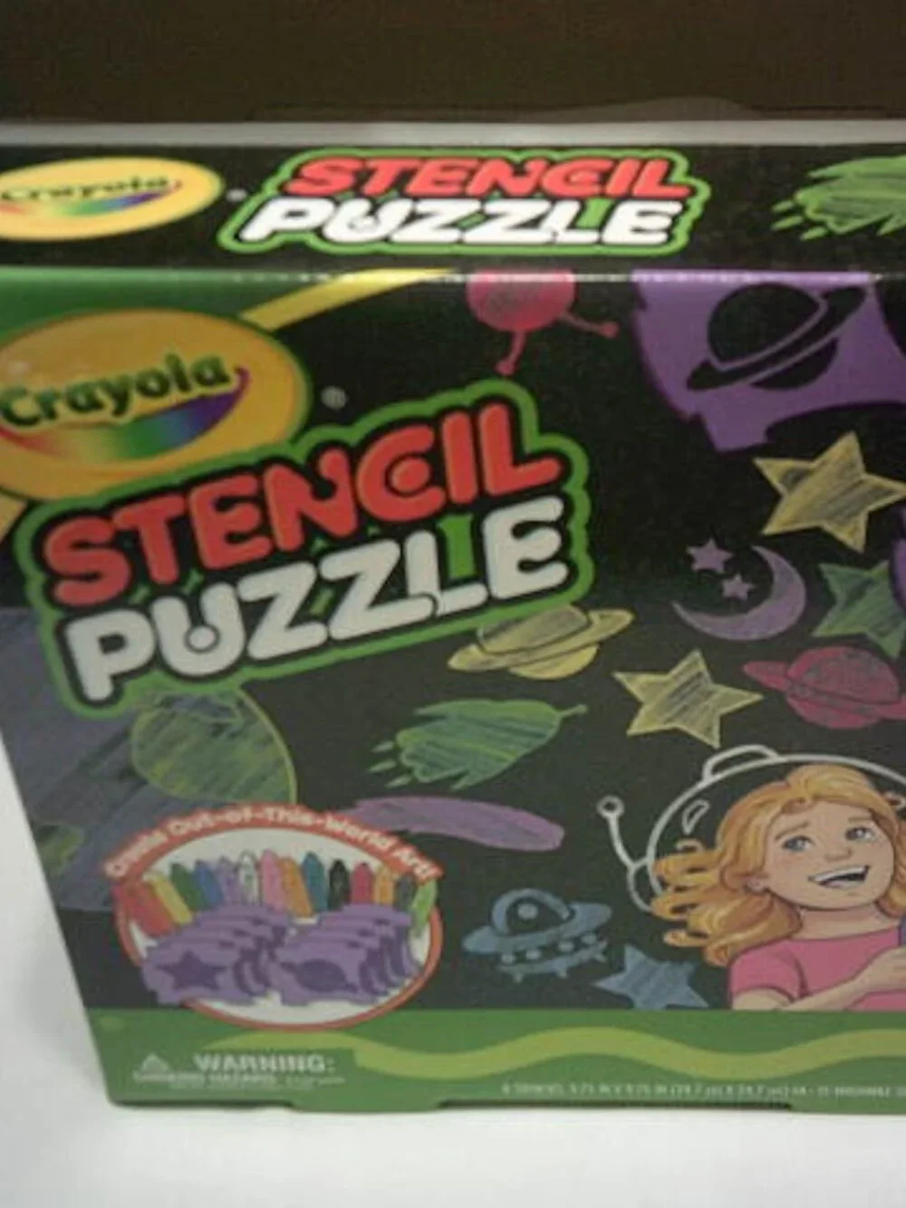 NEW CRAYOLA STENCIL PUZZLE OUTDOOR SIDEWALK FUN AGES 4+ WASHABLE CHALK GREAT 🎁